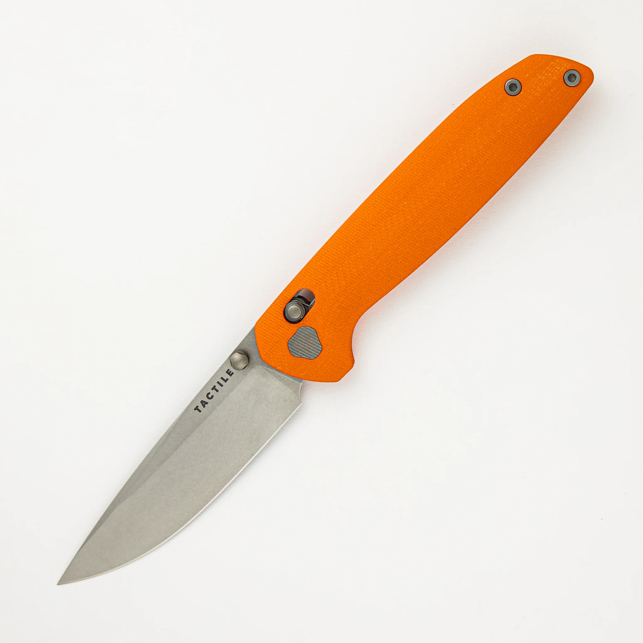 Maverick β Stonewash MagnaCut Blade β Orange G10 Handle