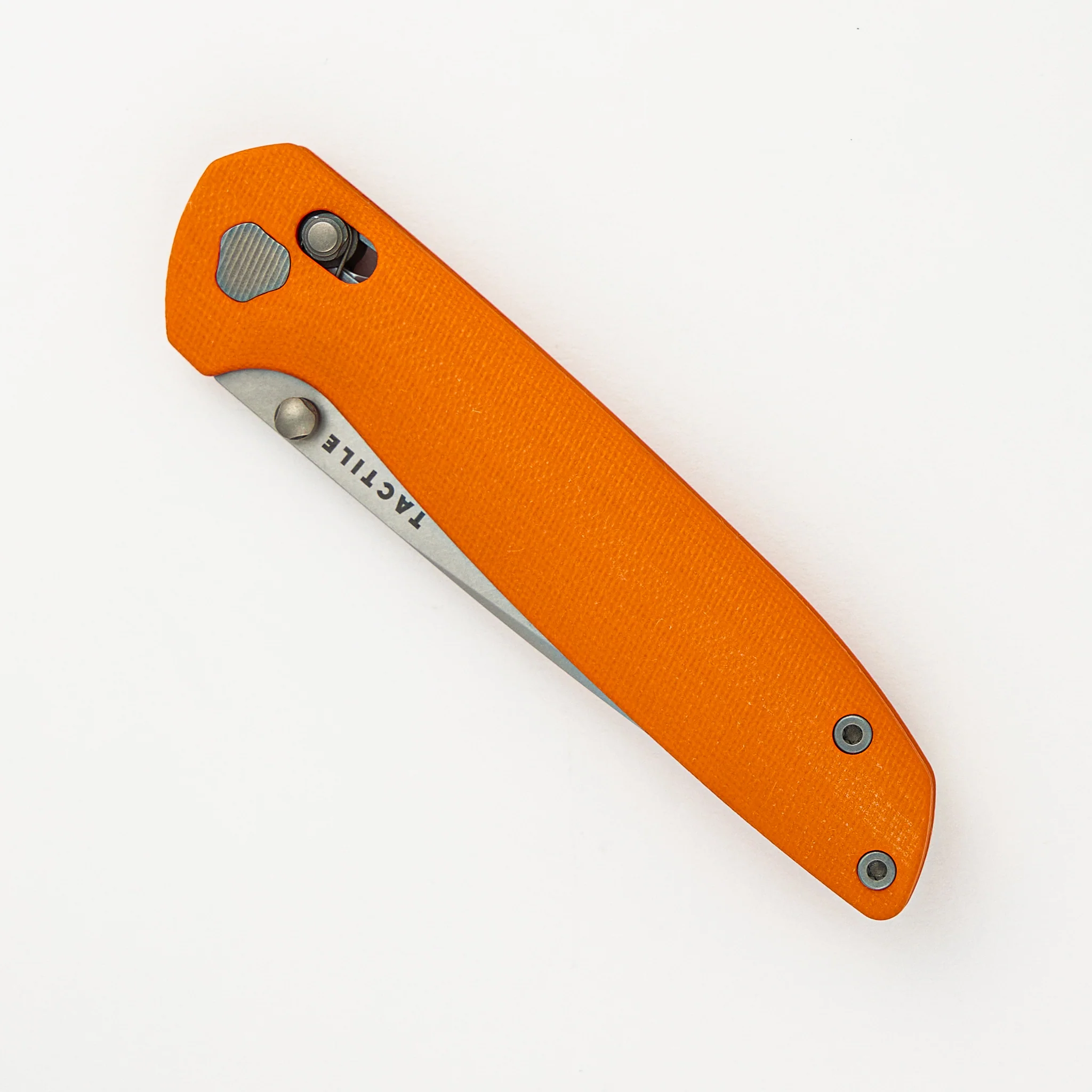 Maverick β Stonewash MagnaCut Blade β Orange G10 Handle - Image 3