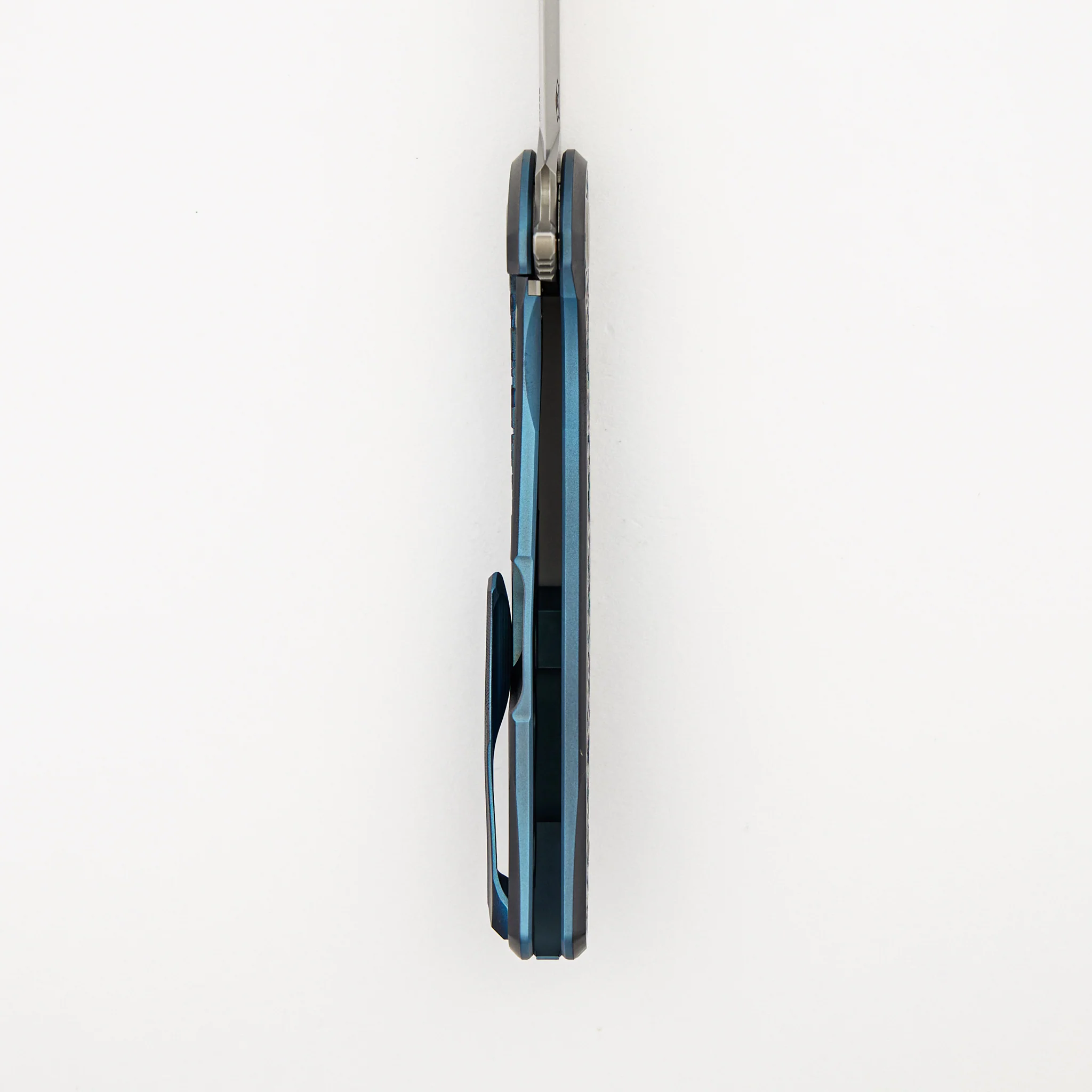 Shirogorov Knives / Ti2 Design F95 Black Hula "Blue Pixelated Flower" - M390 Blade - MRBS - Completed - Image 7
