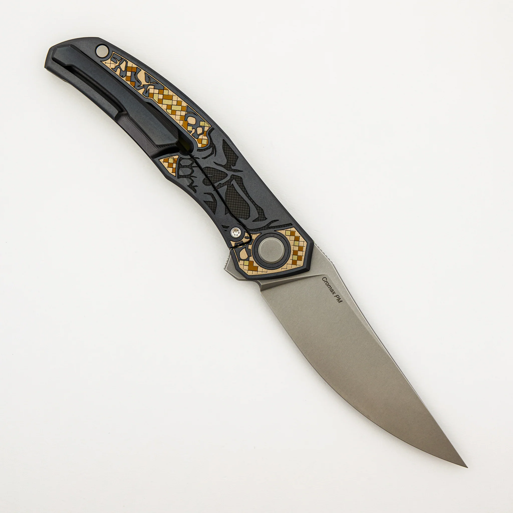 Ti2 Design Finish Quantum Black Hula/Bronze Lazano “Pixelated Skull” – Cromax PM Blade – MRBS - Completed - Image 3