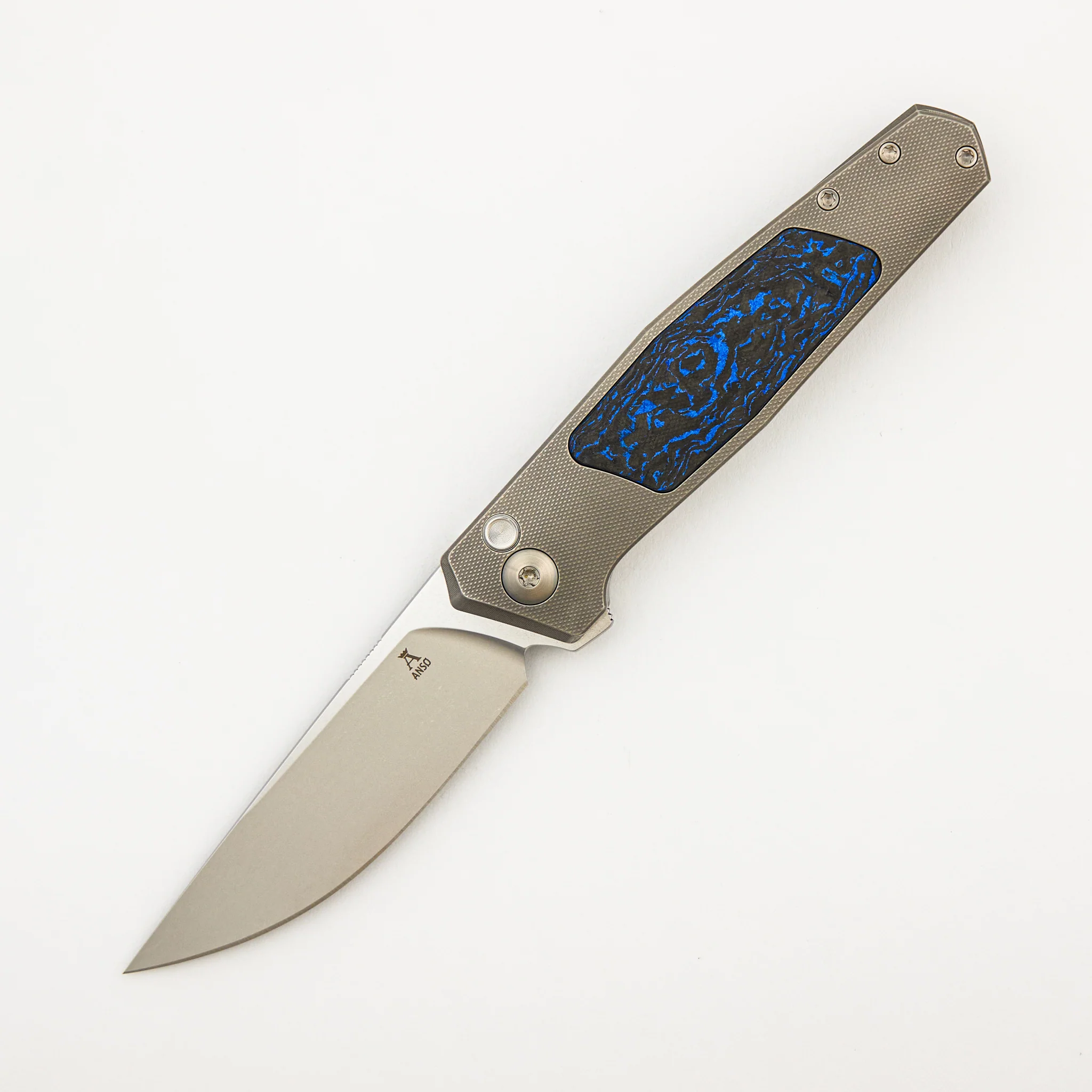 Toko - Grey/Satin - Black/Blue TechnoCarbo Handle - RWL34 Blade - Image 15