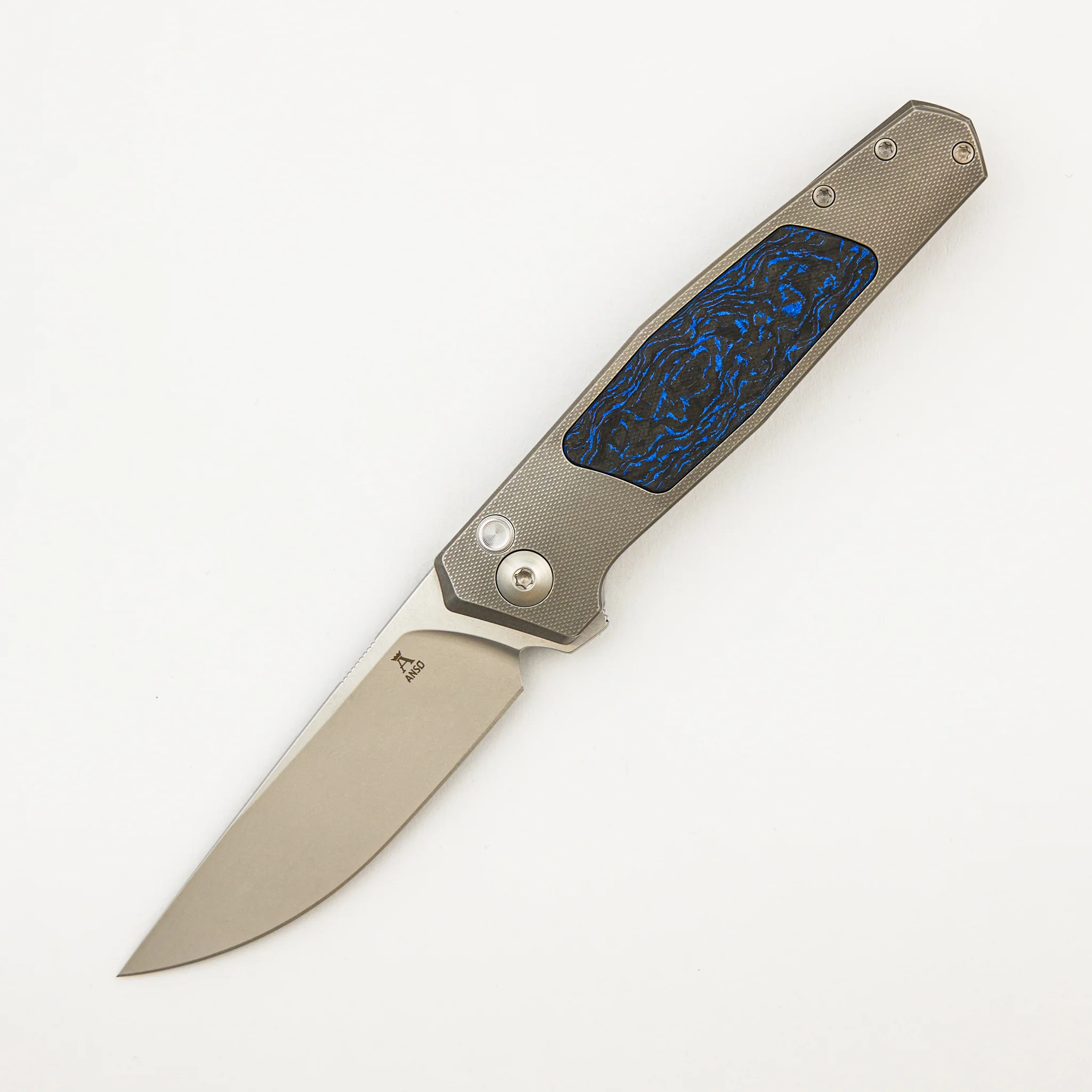 Toko - Grey/Satin - Black/Blue TechnoCarbo Handle - RWL34 Blade - Image 22