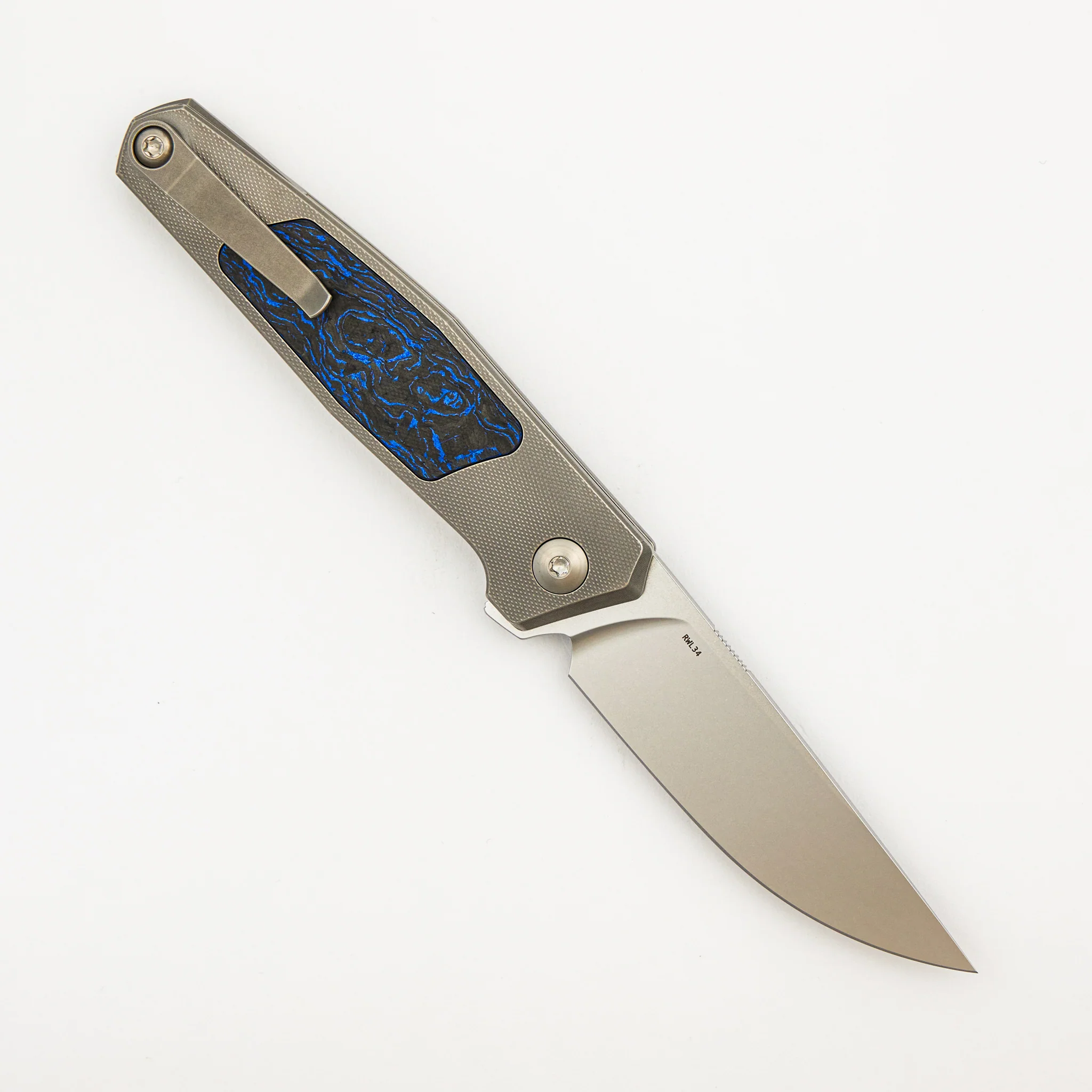 Toko - Grey/Satin - Black/Blue TechnoCarbo Handle - RWL34 Blade - Image 23