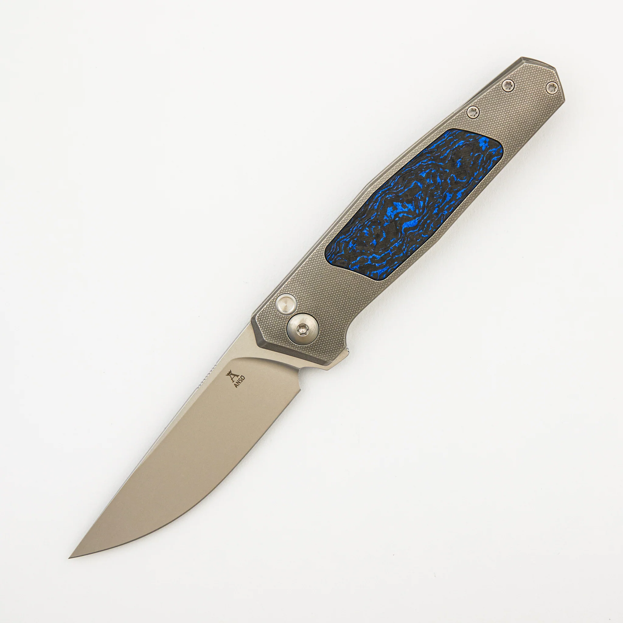 Toko - Grey/Satin - Black/Blue TechnoCarbo Handle - RWL34 Blade - Image 29