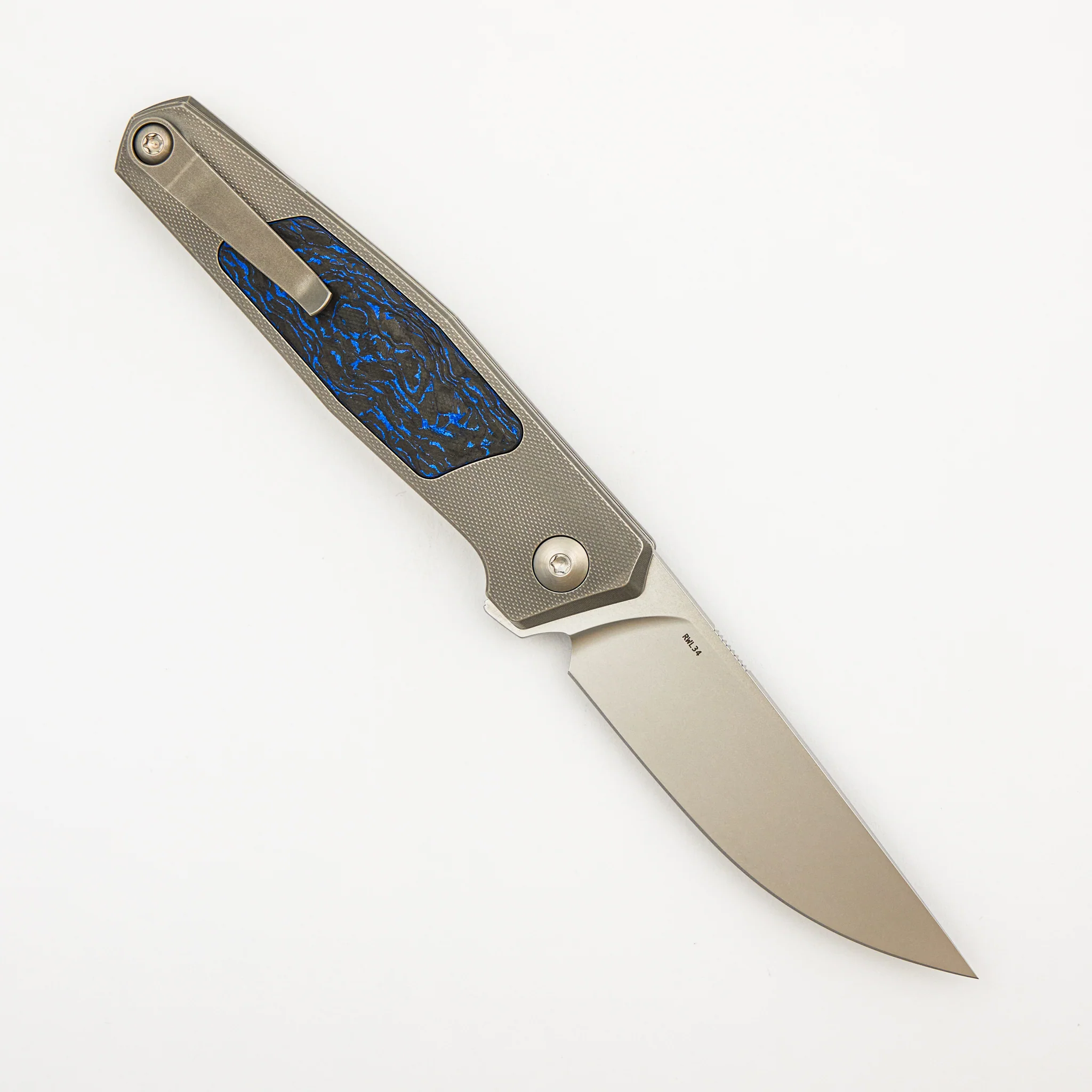 Toko - Grey/Satin - Black/Blue TechnoCarbo Handle - RWL34 Blade - Image 30