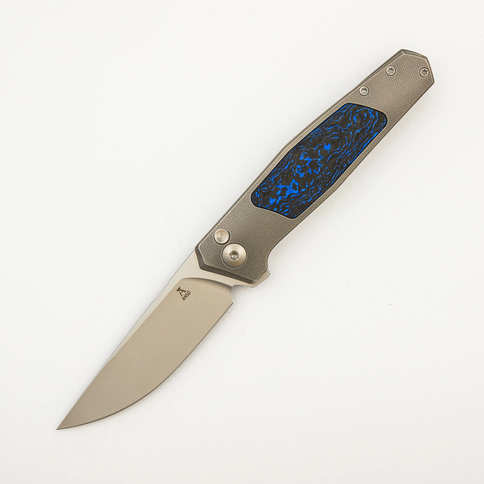 Toko - Grey/Satin - Black/Blue TechnoCarbo Handle - RWL34 Blade - Image 36