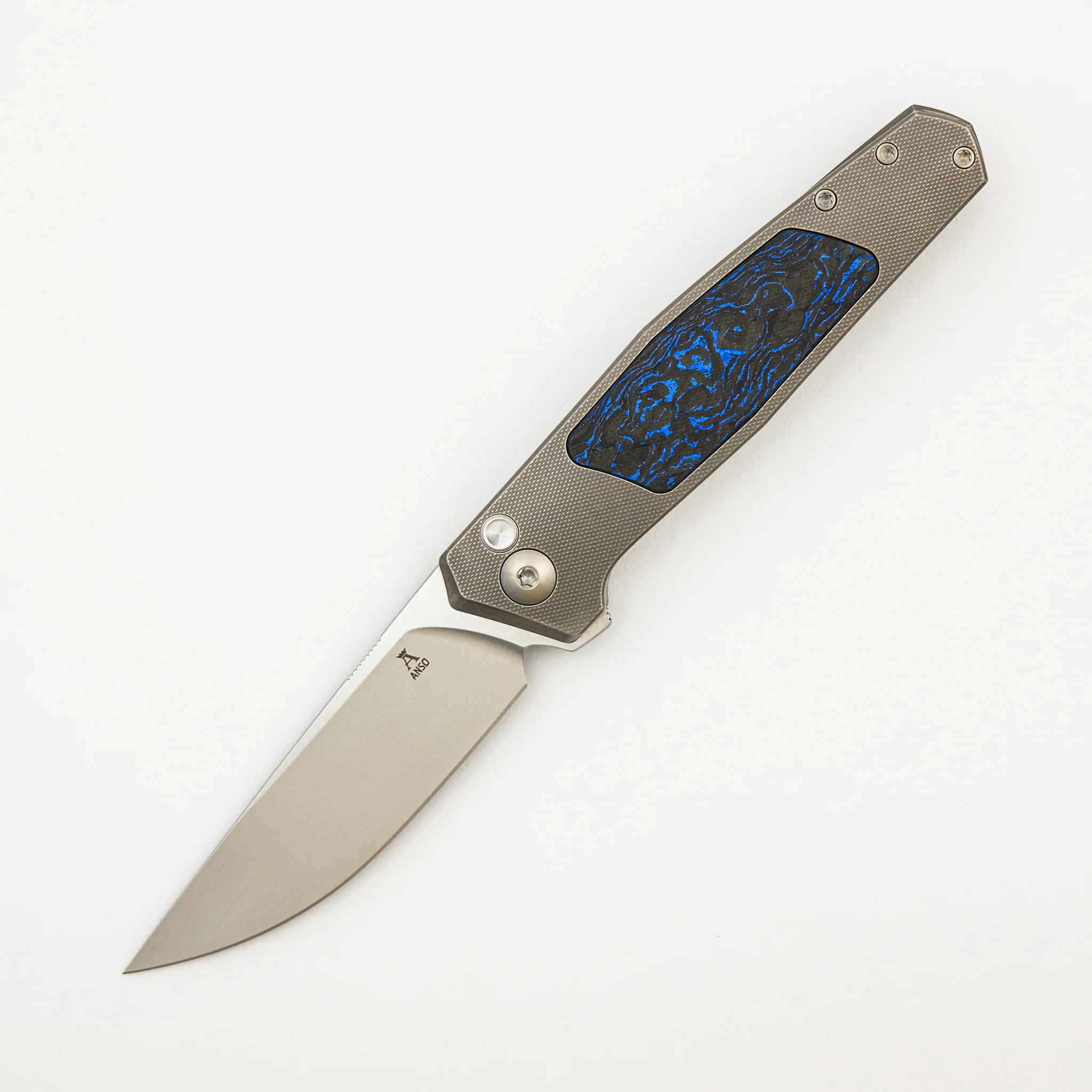 Toko - Grey/Satin - Black/Blue TechnoCarbo Handle - RWL34 Blade - Image 8