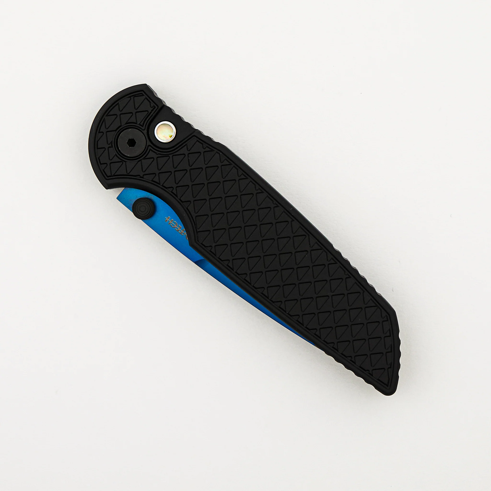 TR-3 Integrity - Black "Relic" Textured Handle - Sapphire Blue S35VN Blade - INT106-SB - Image 3