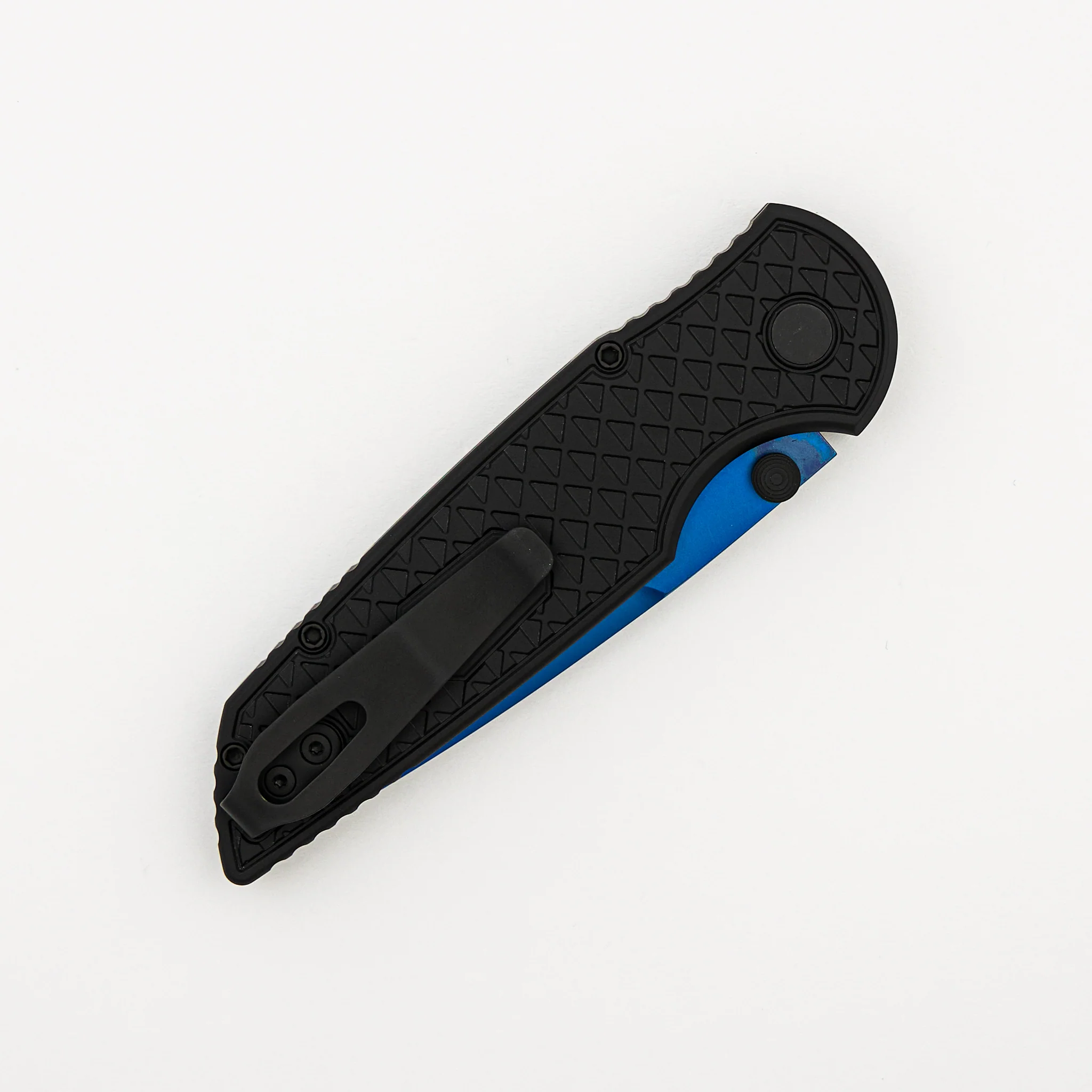 TR-3 Integrity - Black "Relic" Textured Handle - Sapphire Blue S35VN Blade - INT106-SB - Image 4