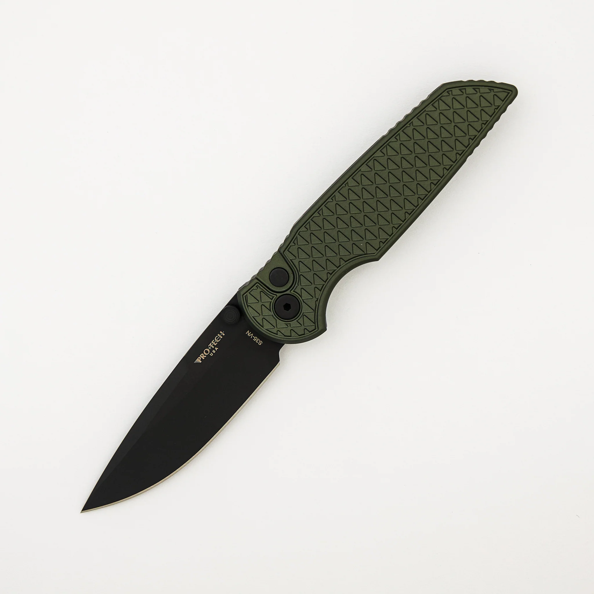 TR-3 Integrity - Green "Relic" Textured Handle - DLC Black S35VN Blade - INT106-GREEN