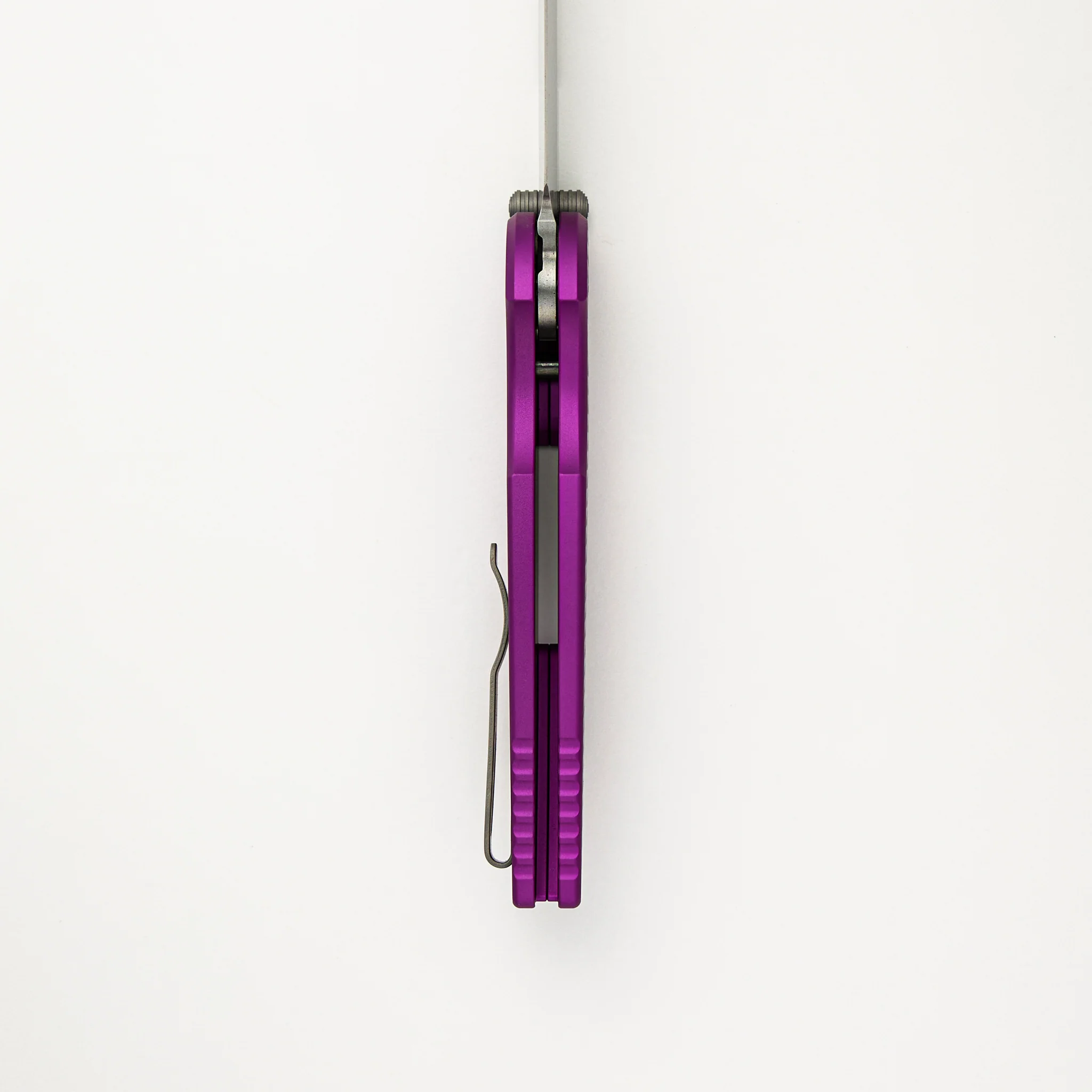 TR-3 Integrity - INT105-PURPLE - Purple "Relic" Textured Aluminum Handle - Stonewash S35VN Blade - Image 6