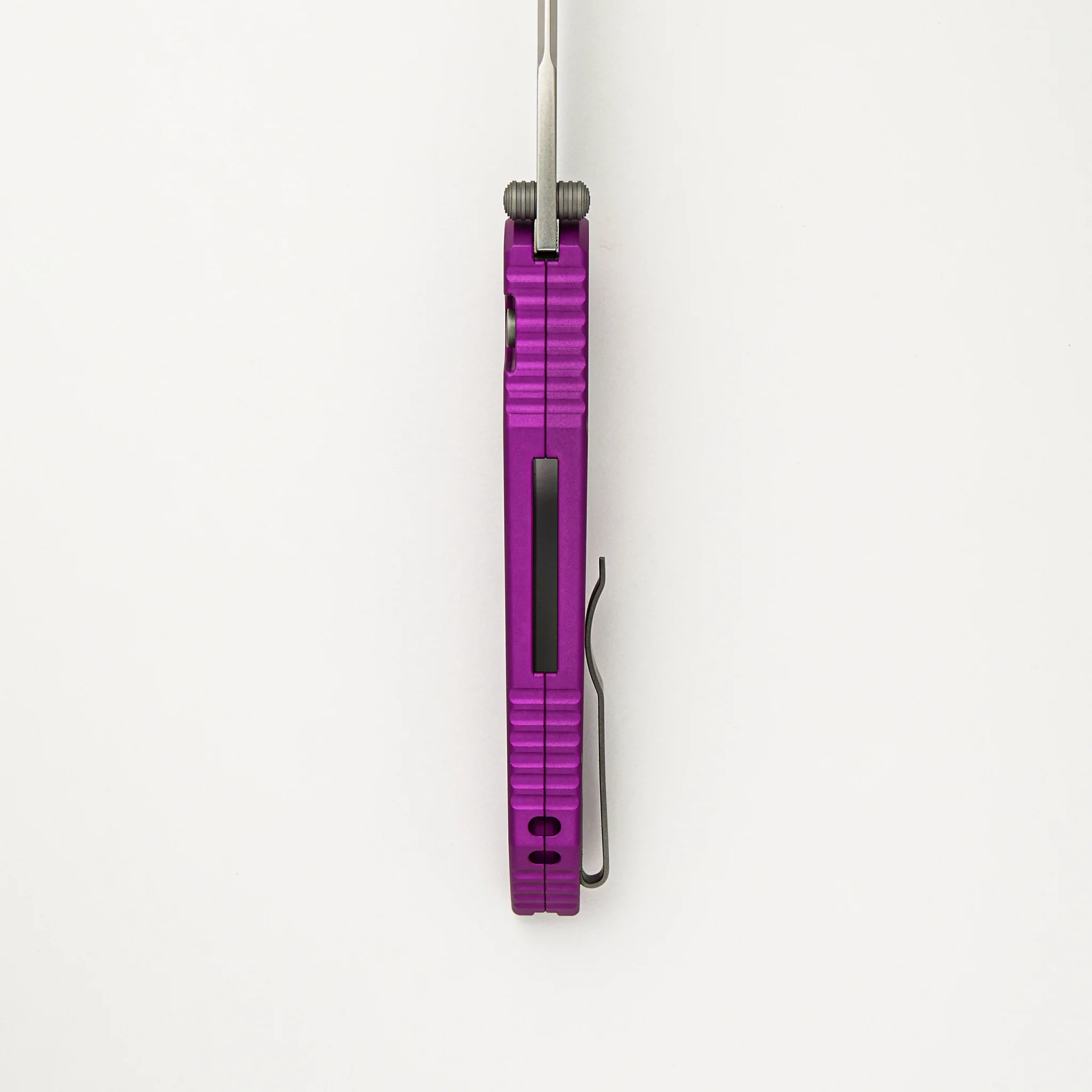 TR-3 Integrity - INT105-PURPLE - Purple "Relic" Textured Aluminum Handle - Stonewash S35VN Blade - Image 7