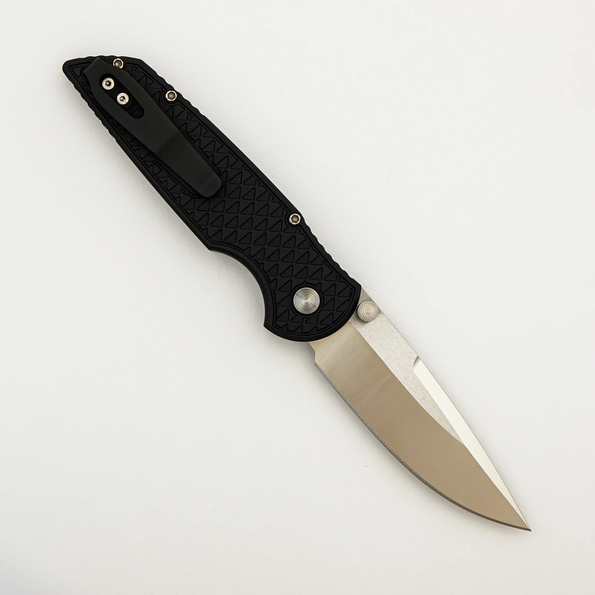 TR-3 Integrity - INT1105-LTD - "Relic" Textured Handle - Machine Satin MagnaCut Blade - Black Lip Pearl Button - Image 2