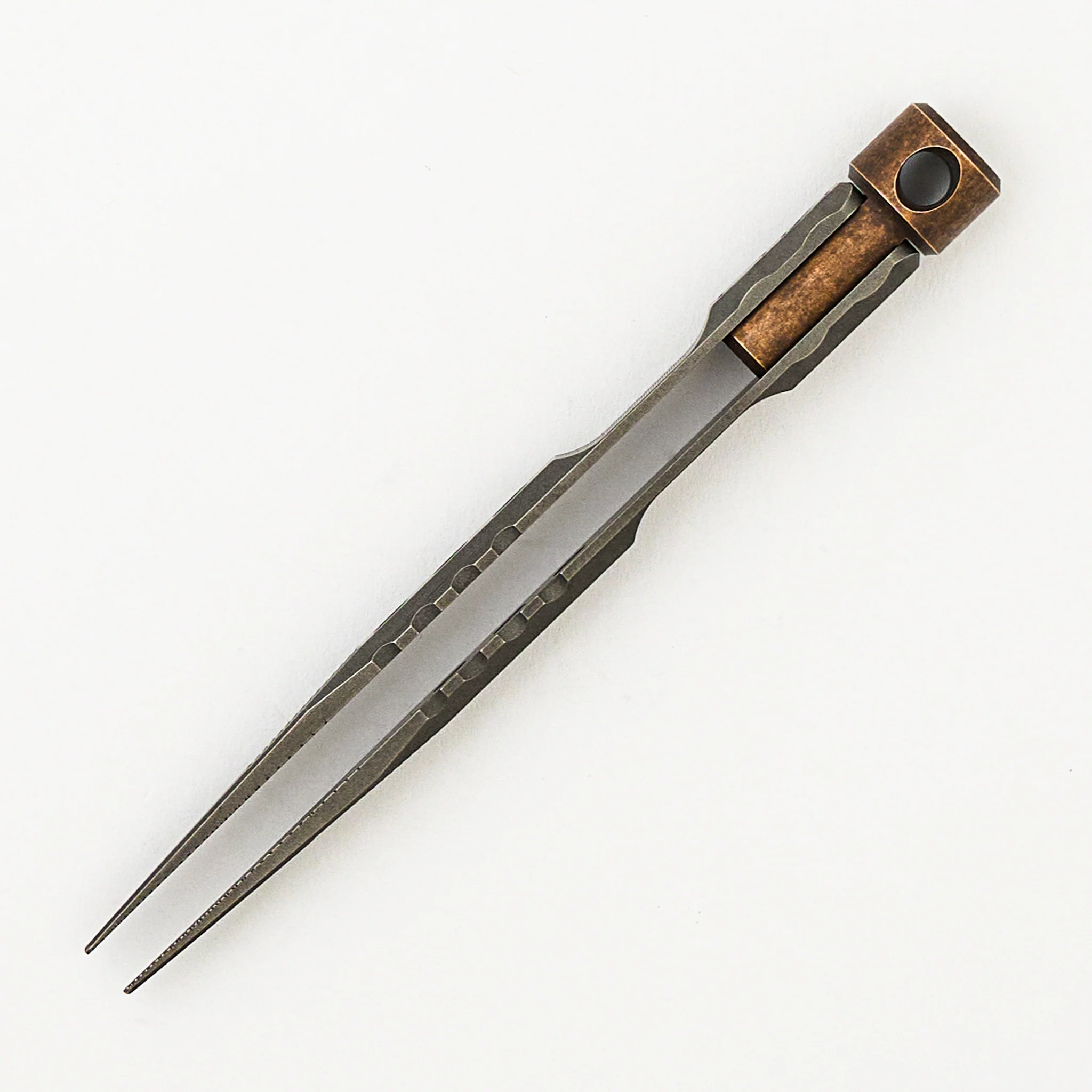 Tweezer and Bit Driver Set - Titanium/Brass - Cova Leather Pouch - Image 5