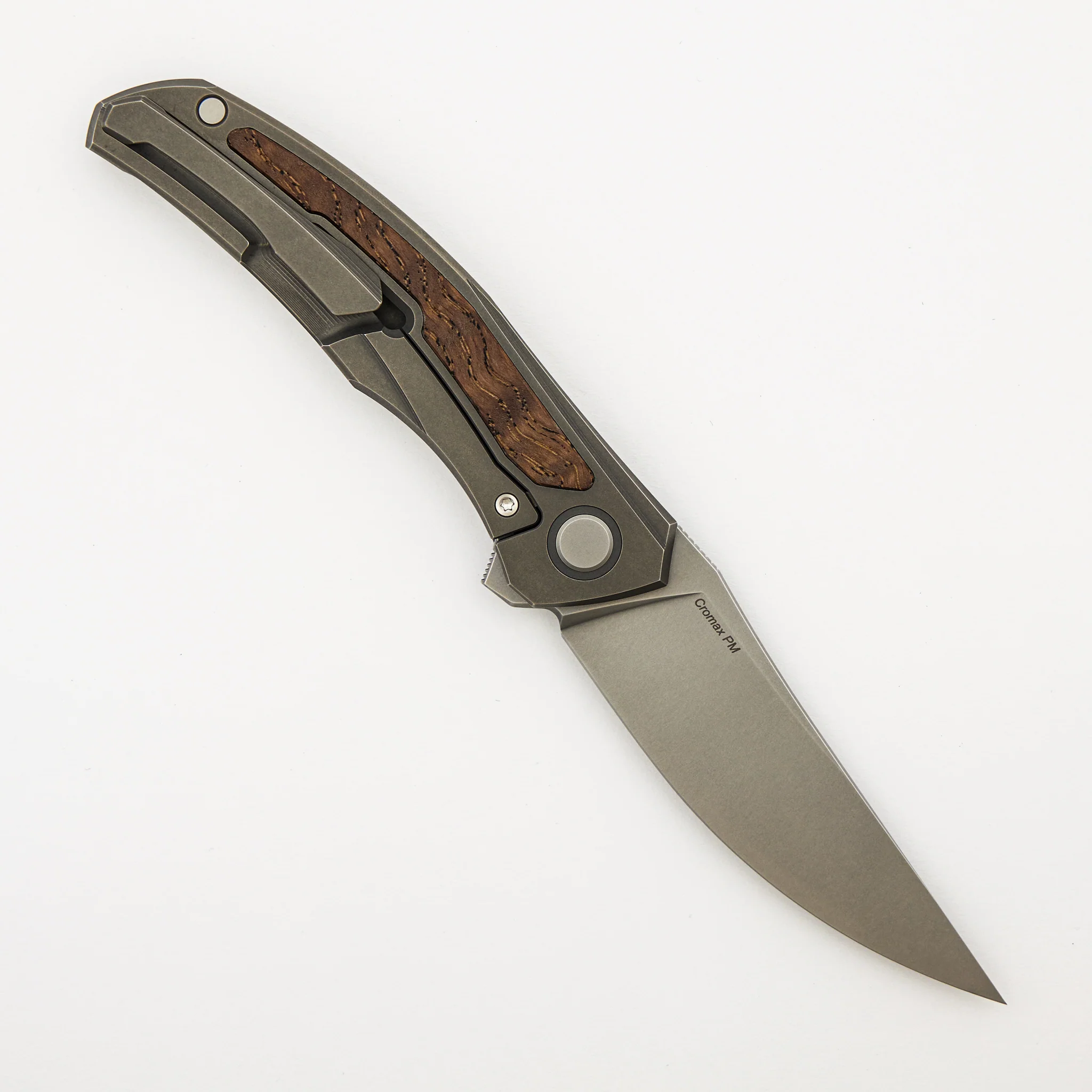 Ursus Quantum - Cromax PM Blade - Titanium Handle - Brown Ash Wood Inlay - MRBS - Image 16