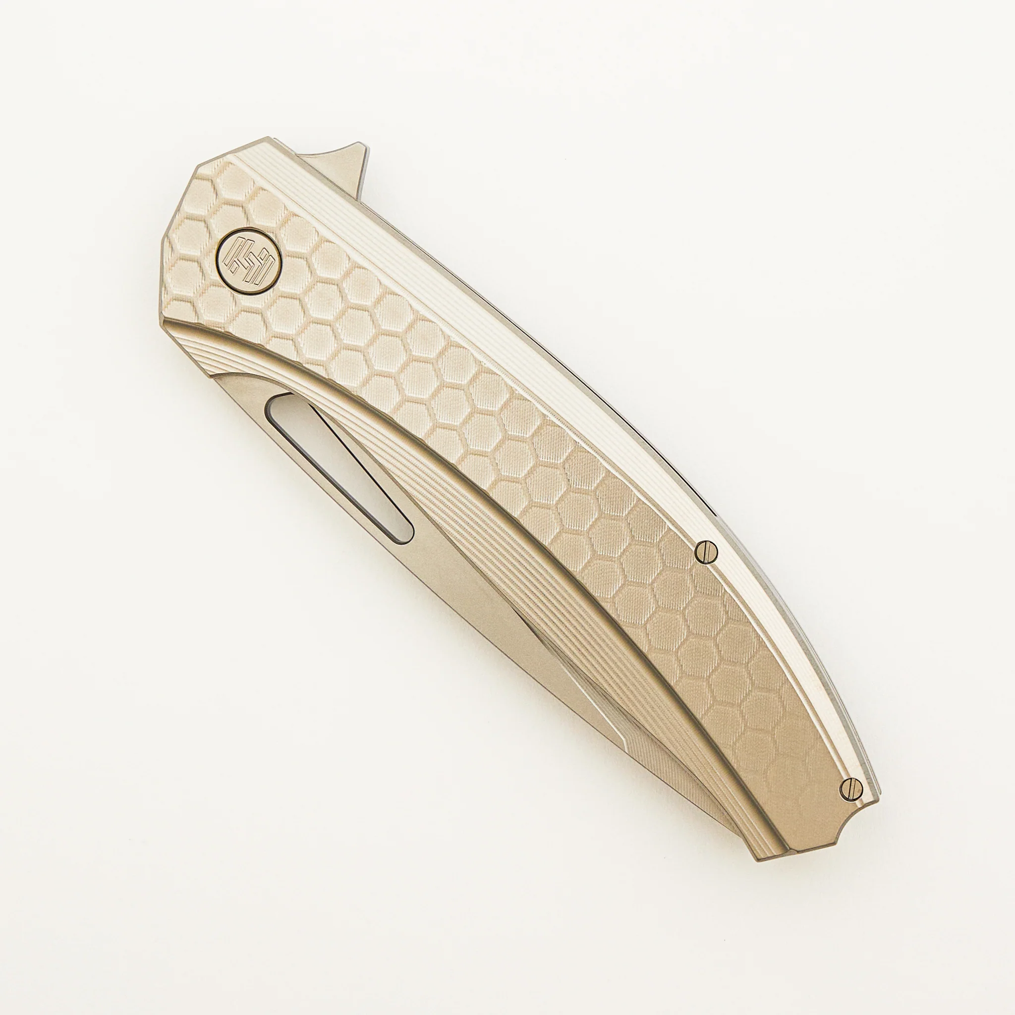 Veli - Titanium Handle W/ Honeycomb Milling - RWL-34 Blade - Blasted Accents - Image 3