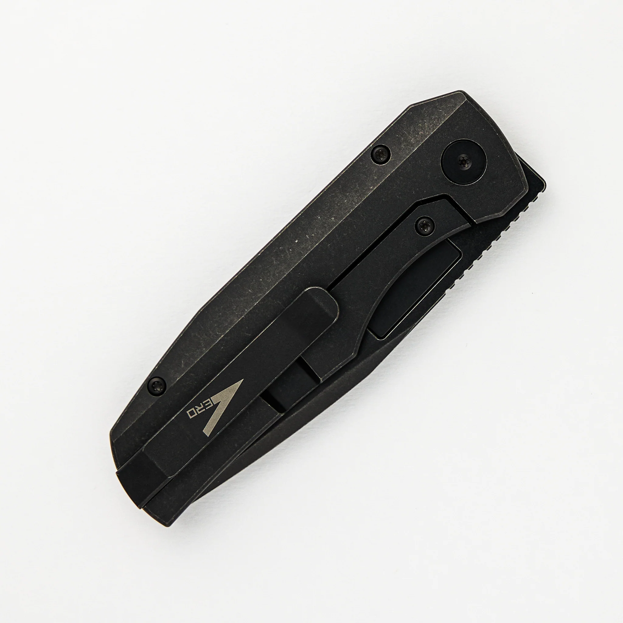 Nova Blackwash Drop Point CPM Magnacut Blade Blackwash Titanium Handle Frame Lock - Image 4