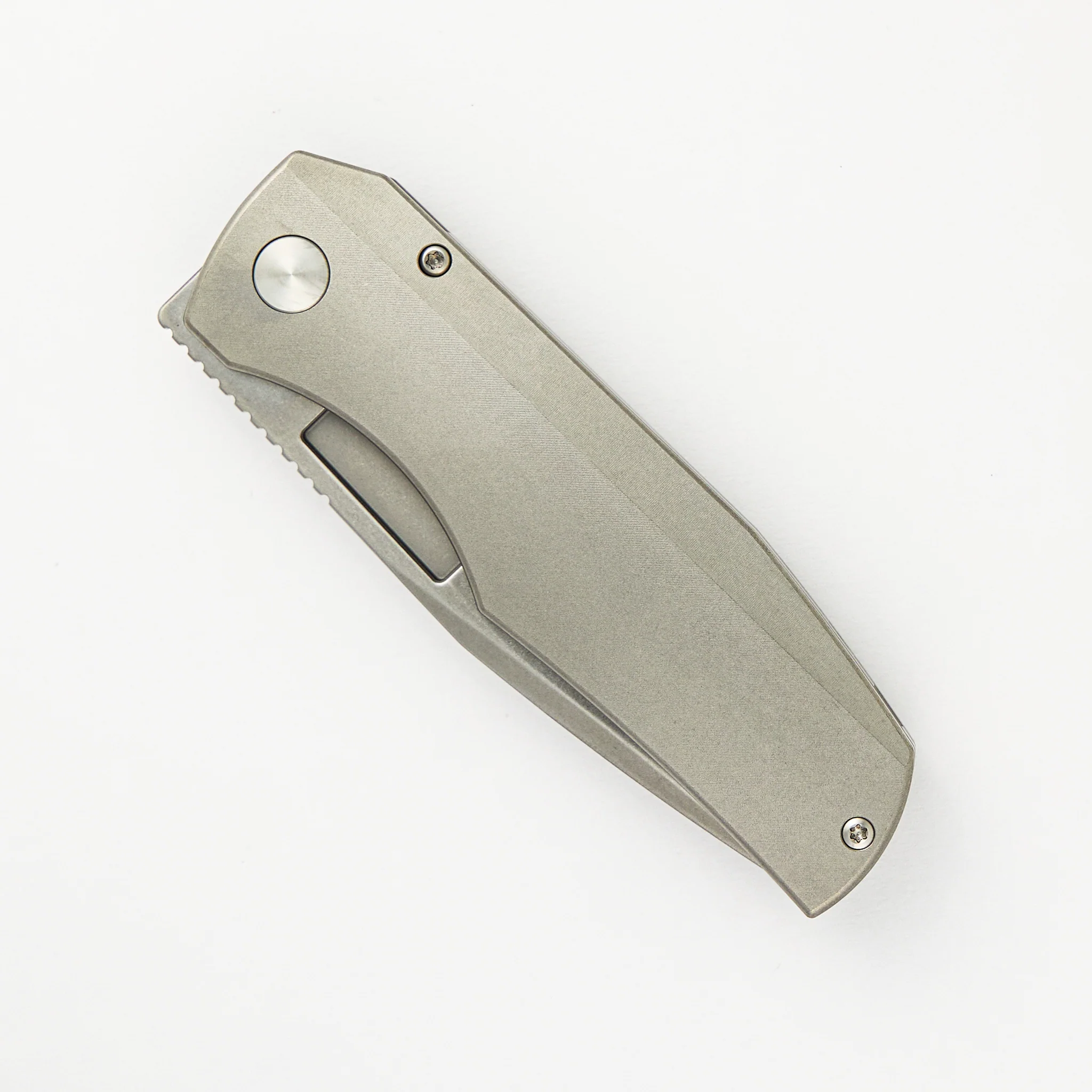 Nova Stonewash Drop Point CPM Magnacut Blade Stonewash Titanium Handle Frame Lock - Image 3