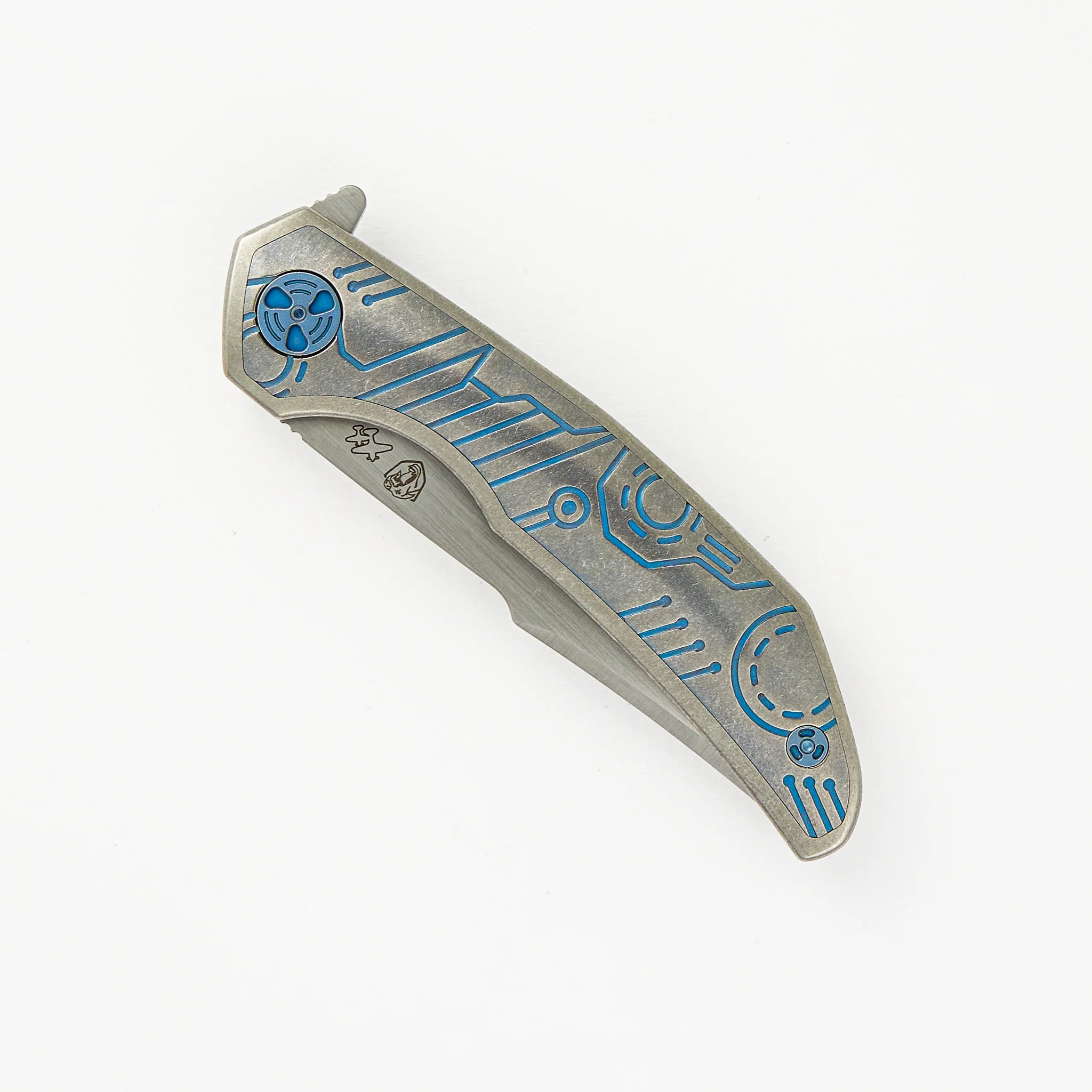 FERUS – M390 – INTEGRAL TITANIUM W- BLUE TITANIUM INLAY - Image 3