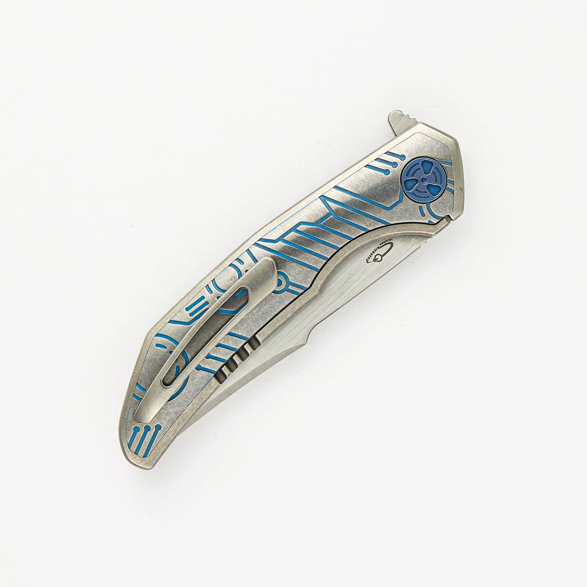 FERUS – M390 – INTEGRAL TITANIUM W- BLUE TITANIUM INLAY - Image 4