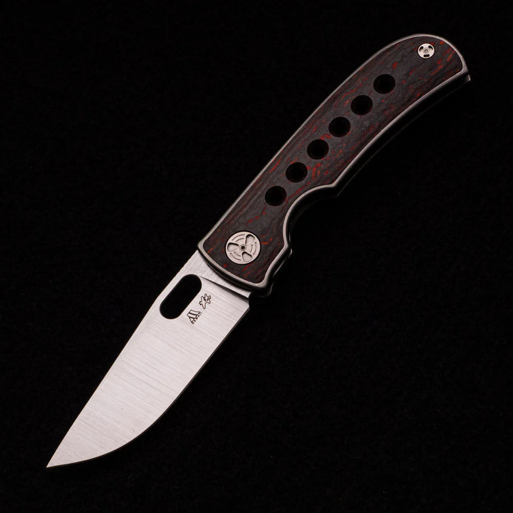MTNT MACH 3 – M390 – TITANIUM W- RED FAT CARBON INLAY