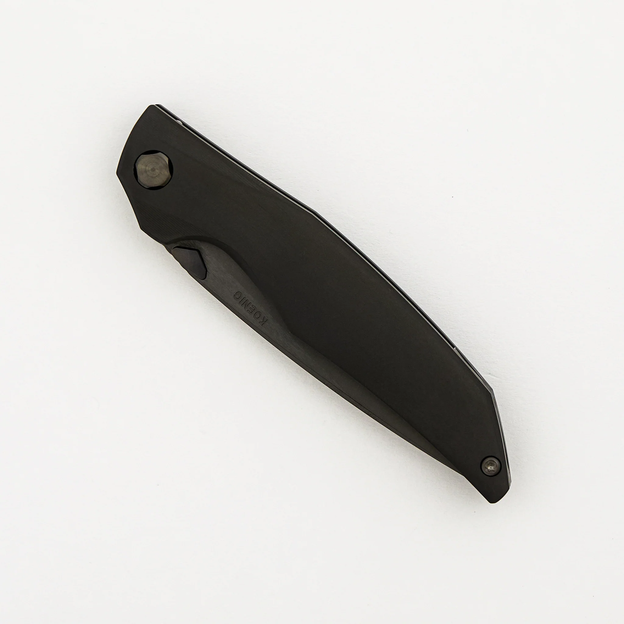 Xenon - Smooth Matte DLC Titanium Handle - DLC Burnished W/ Polished Flats M390 Blade - Image 3