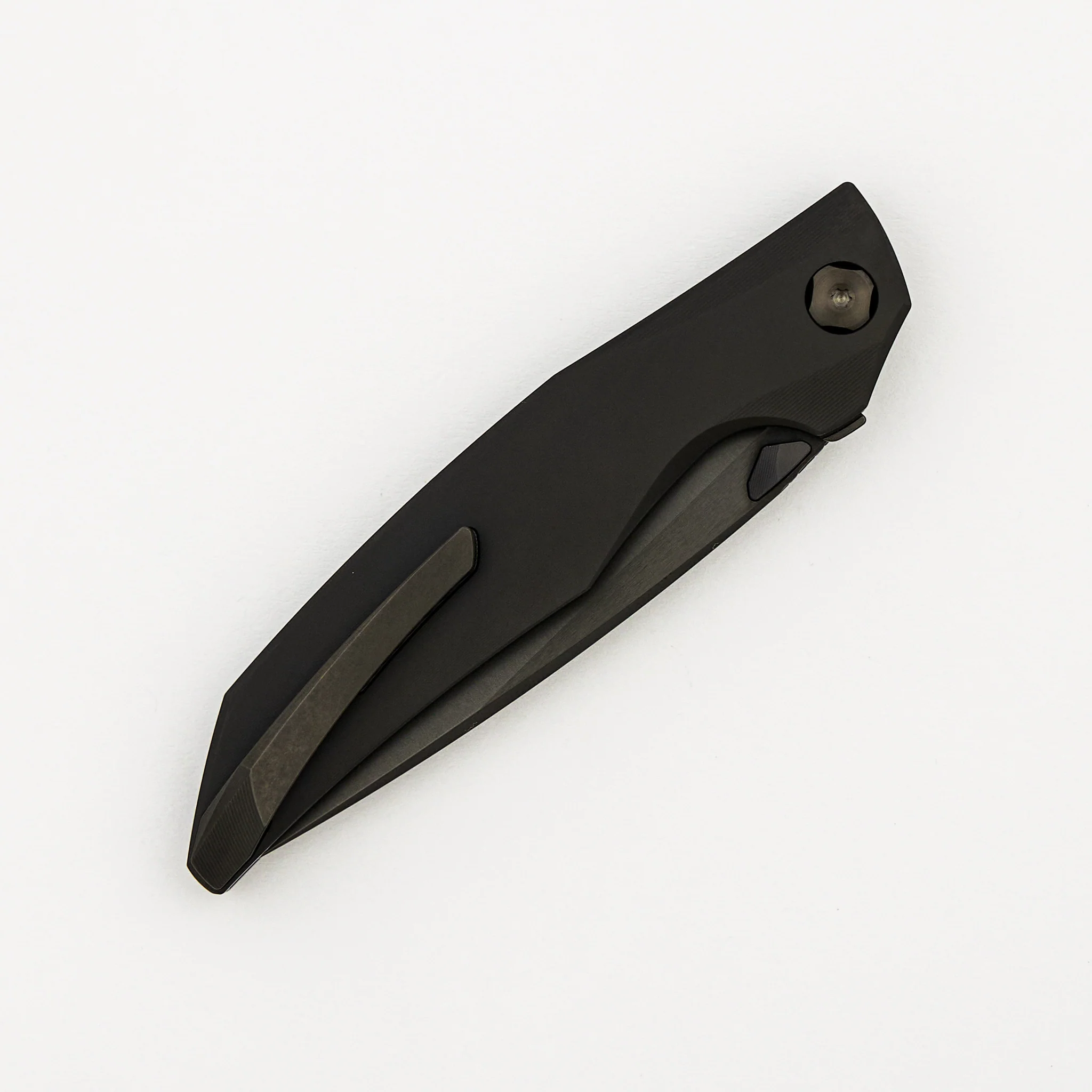 Xenon - Smooth Matte DLC Titanium Handle - DLC Burnished W/ Polished Flats M390 Blade - Image 4