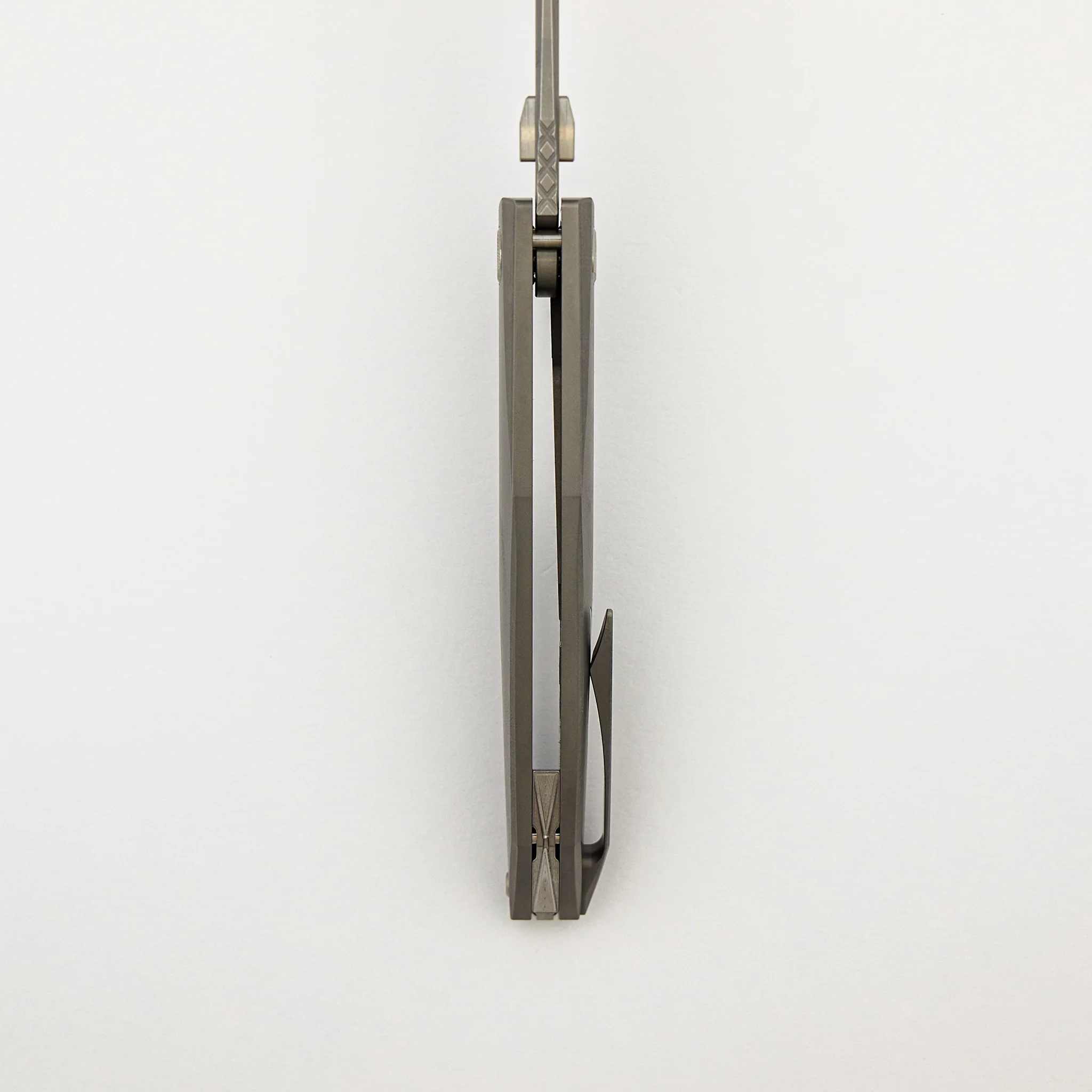 Xenon - Smooth Titanium Handle - Silver Hardware - Burnished W/ Polished Flats M390 Blade - Image 7