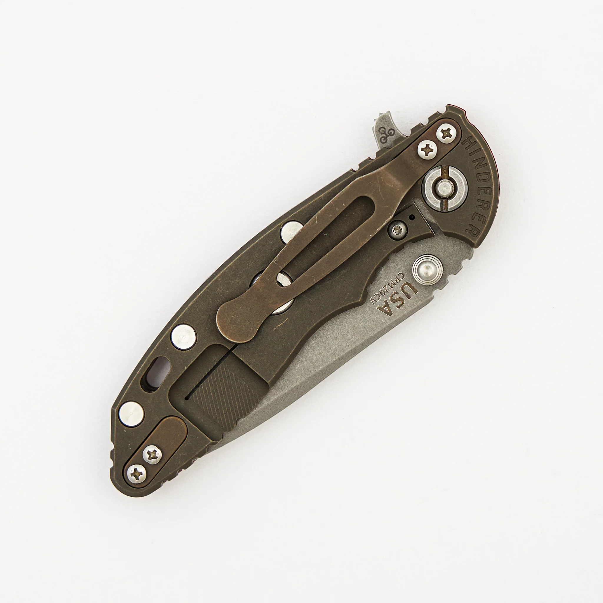 XM-18 3.0" - Spanto CPM-20CV Blade - Tri-Way - Battle Bronze - Red G10 - Image 4