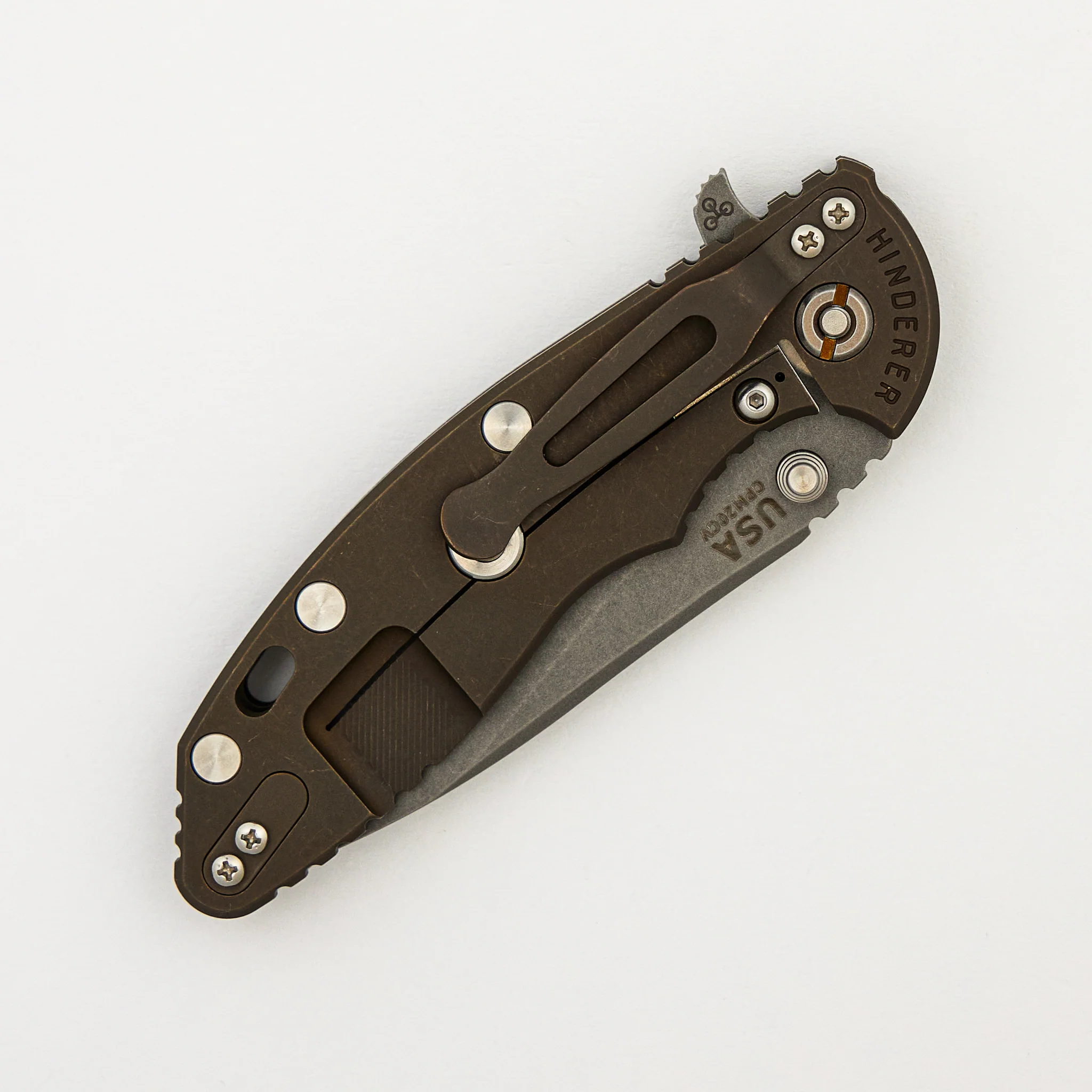 XM-18 3.5″ - 20CV Slicer Hollow Grind - Tri-Way - Battle Bronze - Black G10 - Image 4