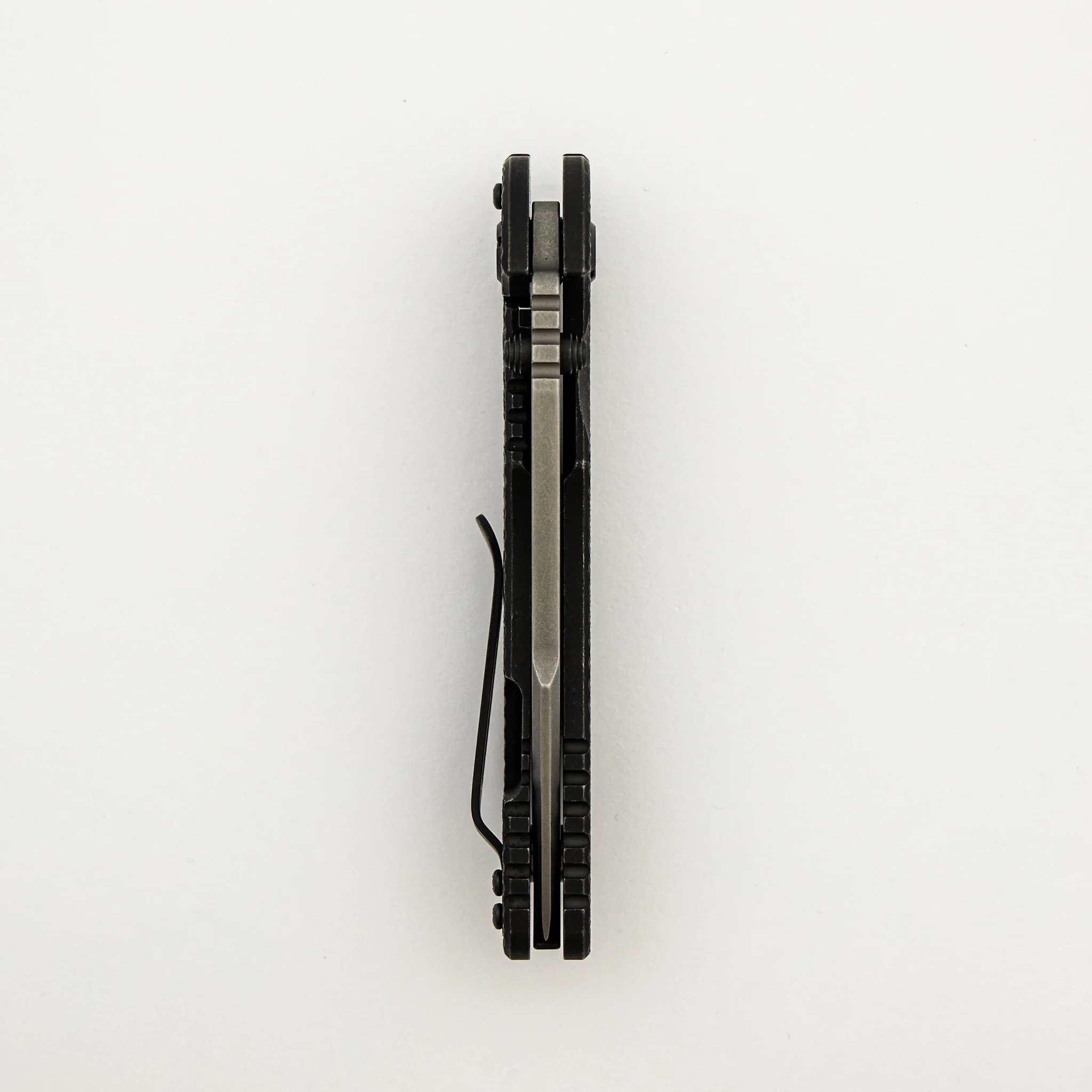 XM-18 3.5" - MagnaCut Harpoon Spanto - Tri-Way - Battle Black - Working Finish - Textured Lockside - Lasered Horsehead - Ti Scale - Black Hardware - Ti Backspacer - 2025 Filler Tab - Image 5