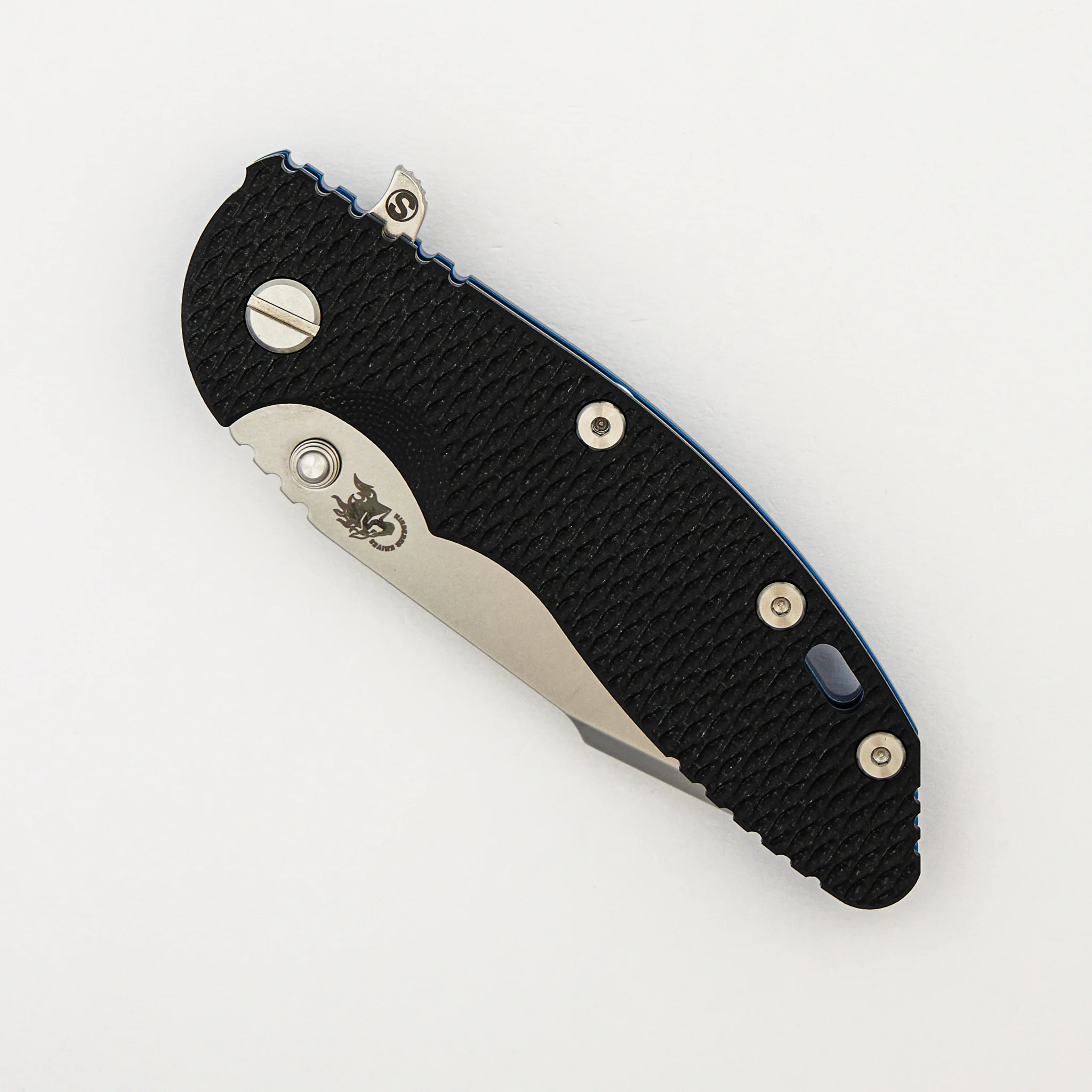 XM-18 3.5″ - MagnaCut Skinny Harpoon Spanto - Tri-Way - Stonewash Blue - Black G10 - Image 3