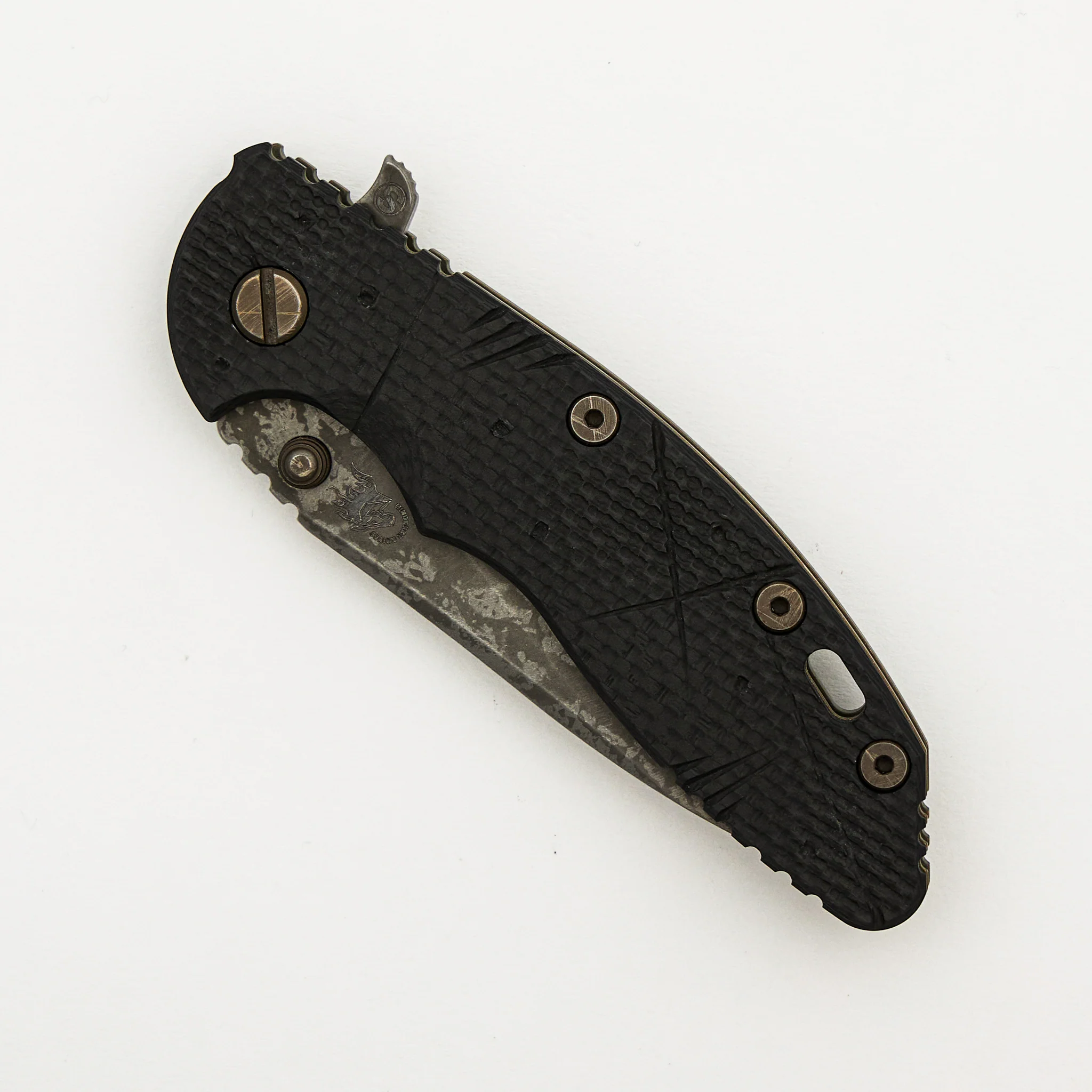 XM-18 3.5" - MagnaCut Skinny Slicer Tri-Way Battle Hound Textured Lockside Textured Carbon Fiber - Image 3