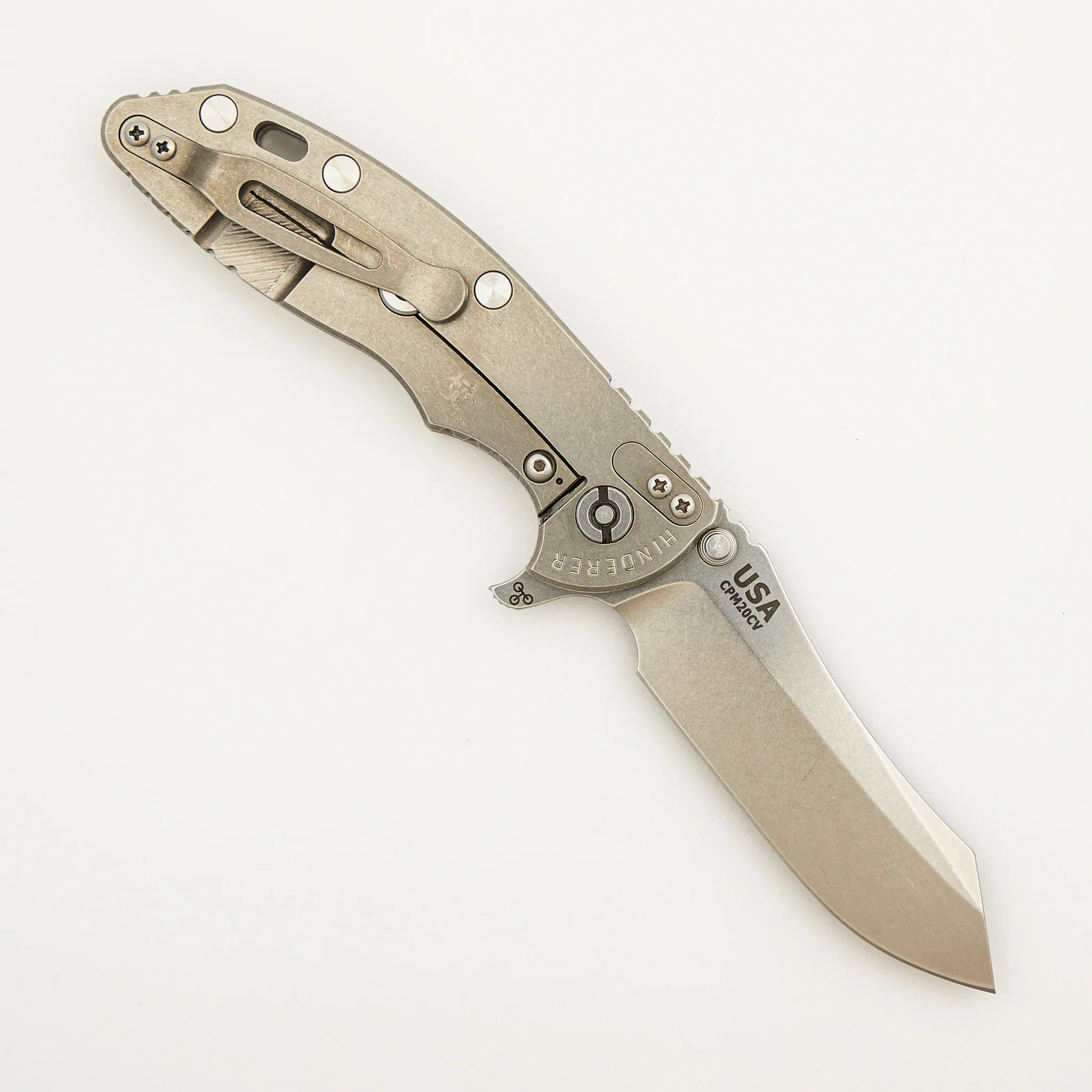 XM-18 3.5" - Skinny Skinner CPM 20CV Blade - Tri-Way - Stonewash - Covid-19 Edition - Image 2