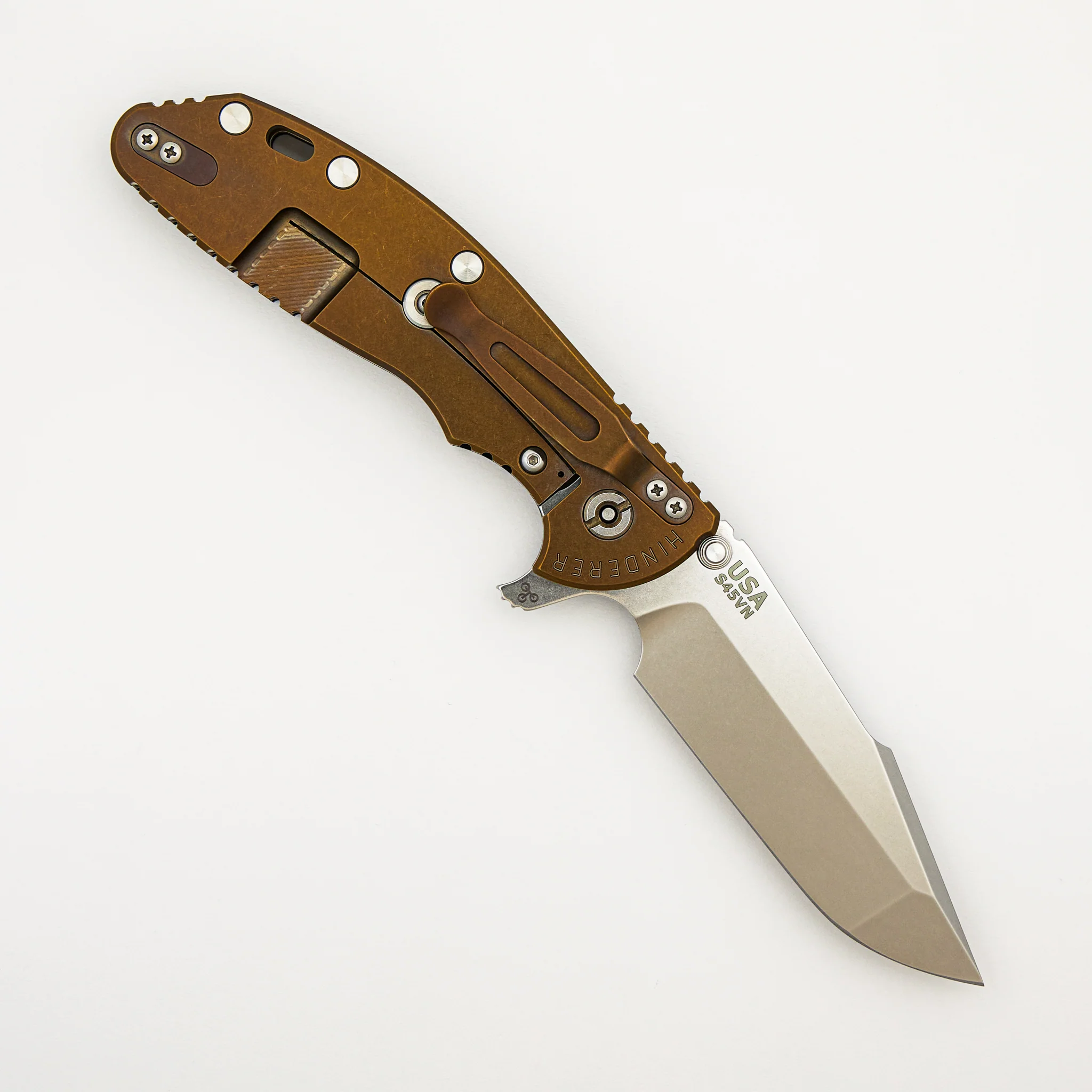 XM-24 4.0″ – S45VN Harpoon Spanto - Tri-Way - Stonewash Bronze - Black G10 - Image 2